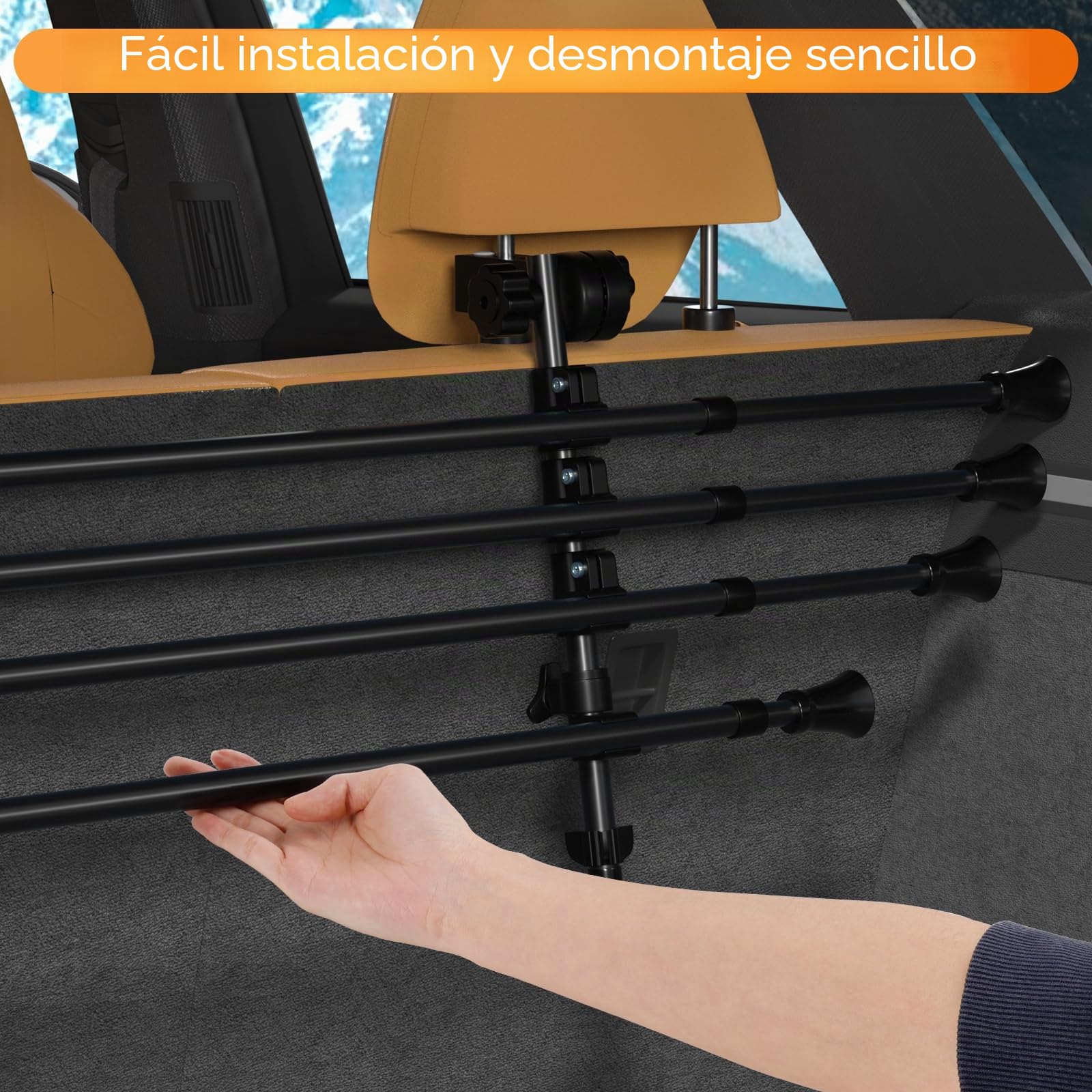 Rejilla de protección para perros, rejilla separadora, rejilla para el maletero del coche, para perros, 32-55 cm x 80 – 145 cm, rejilla para maletero de perro, rejilla universal, no