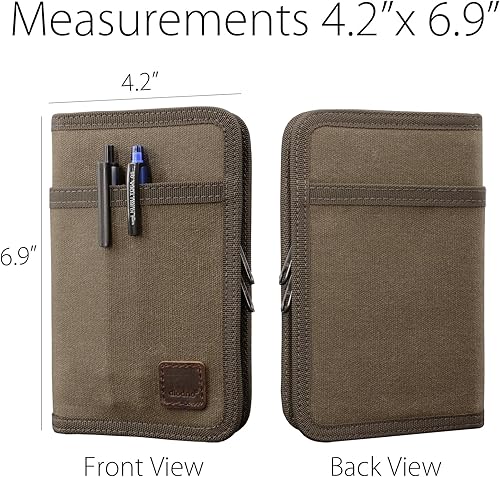 Miniatura 7 de diodrio Field Notes - Funda para cuaderno de bolsillo de 3.3 x 5.5 pulgadas con soporte para bolígrafo, cubierta de cremallera resistente al agua