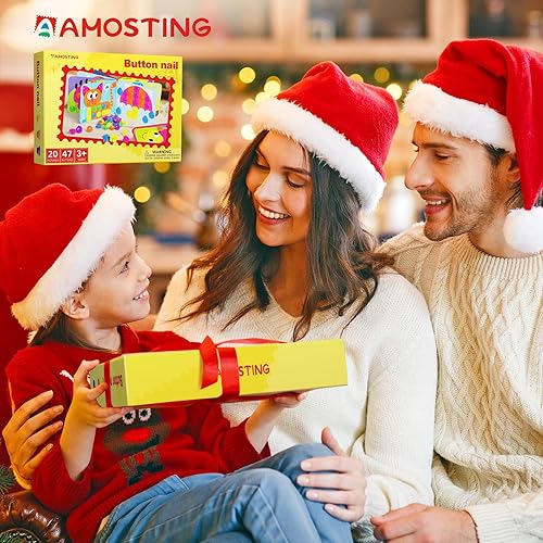 Miniatura 6 de Botón de color de arte coincidencia de mosaico AMOSTING, pegboard aprendizaje temprano juguetes educativos para niños y niñas