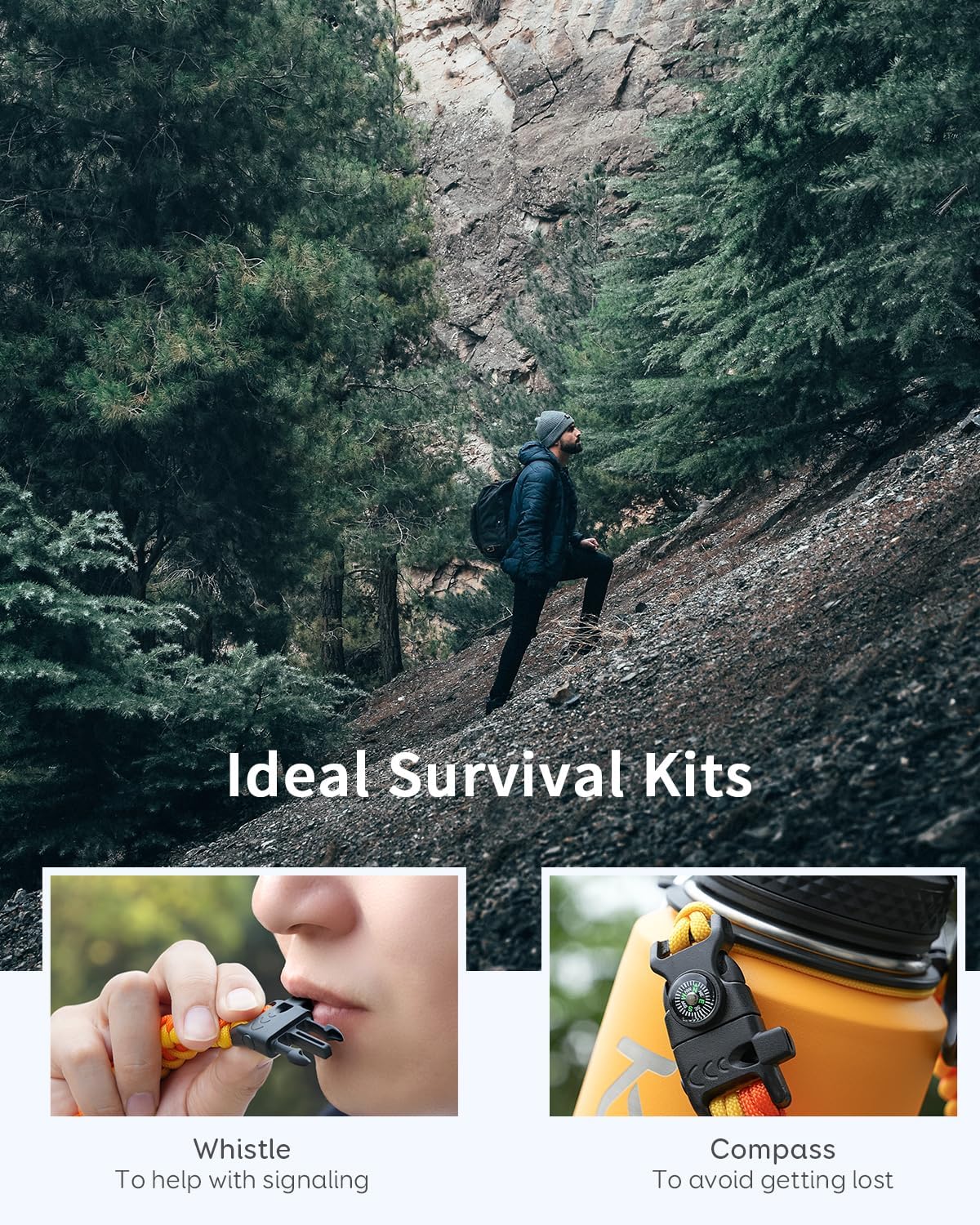 Trebo 32oz Insulated Water Bottle that Fits in Cup Holder, Stainless Steel Bottles Tumbler Double Wall Metal with Straw Spout Lids,Travel Flask with Paracord Handle, Sweat Proof Keep Cold &Hot,Orange - Image 5