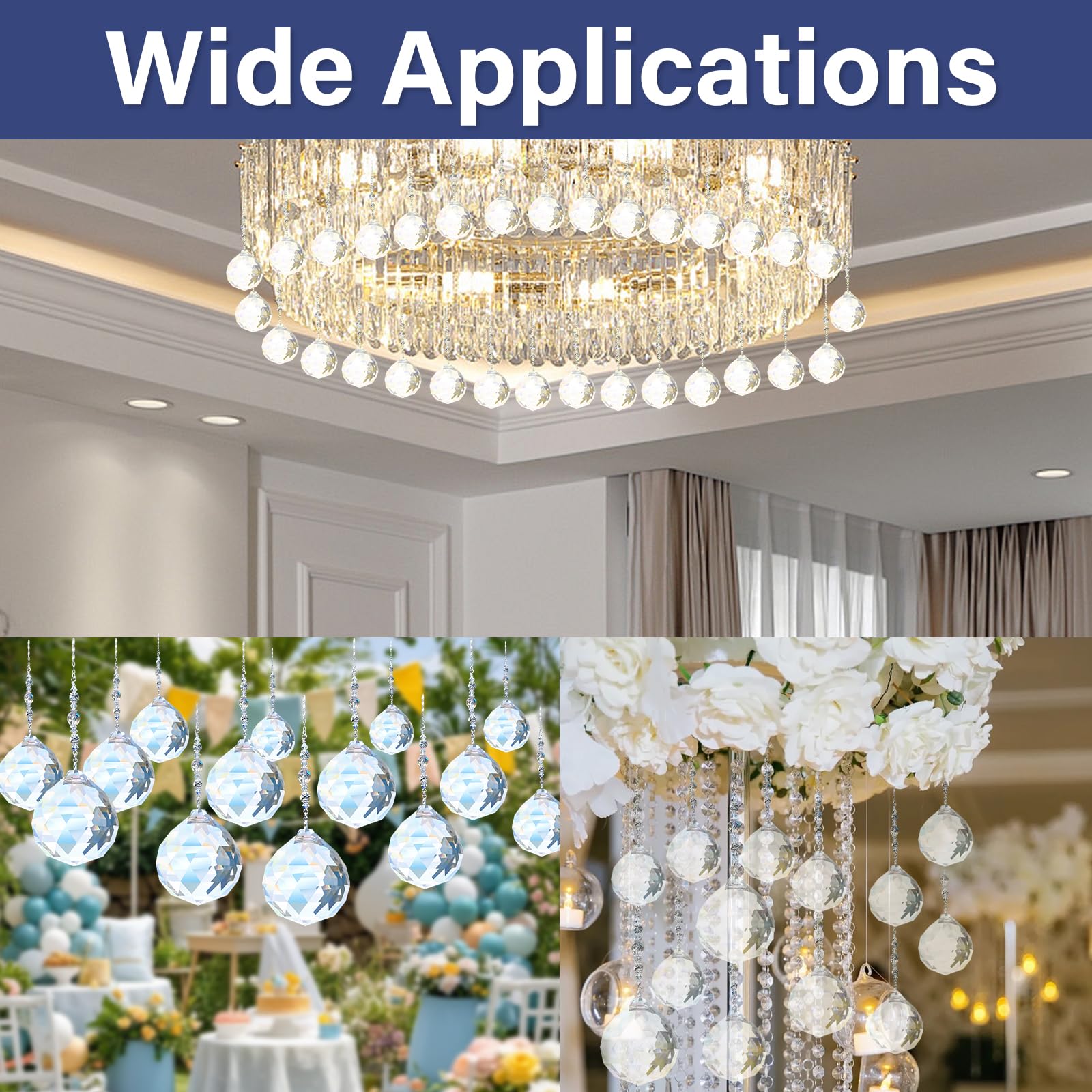 20 Acchiappasole In Cristallo - Prisma Ottico 20mm, Decorazioni Per Finestre E Giardino - Foto 2