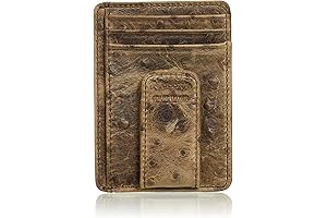 Men's Nocona Brown Ostrich Magnet Money Clip Wallet