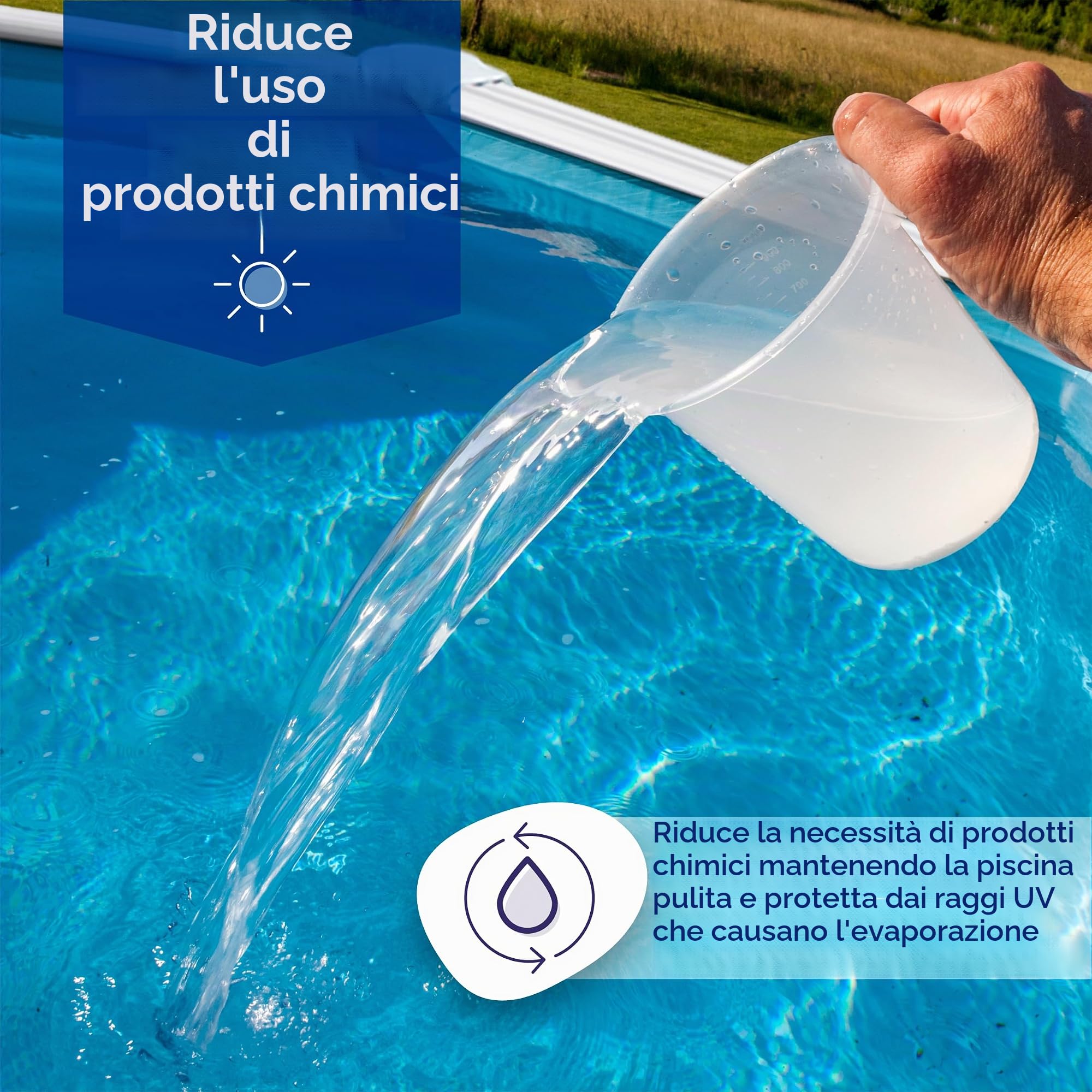 Gre Copertura Invernale 120g/m² polietilene Resistente Piscina Rotonda 350 cm