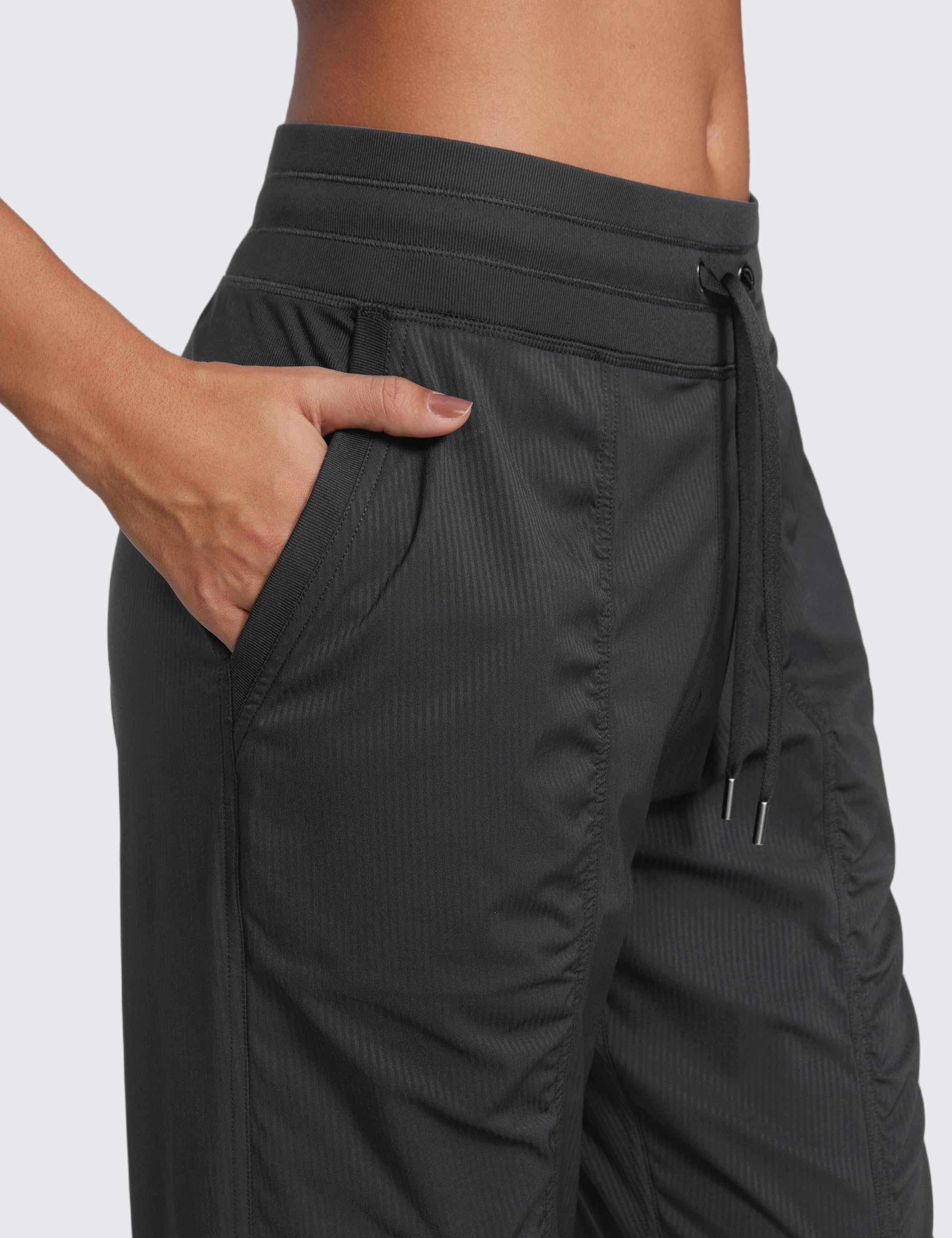 CRZ YOGA Ease Line Pantaloni Jogger 66cm Inchiostro Grigio 38 | Casual, Leggero, Design Arricciato, Tasche, per Donna