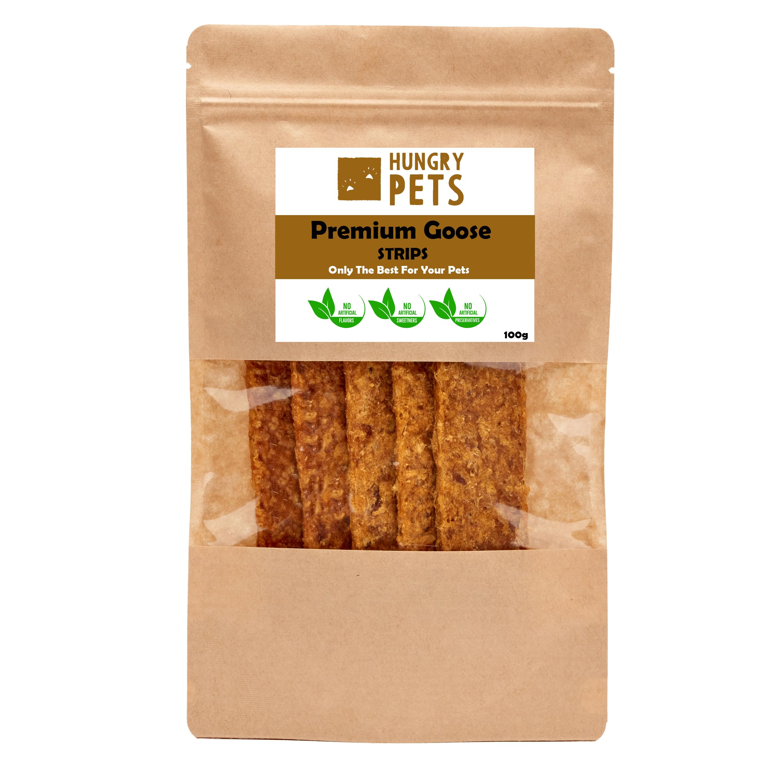 Premium 100% Goose Strips, Natural Dog Treat, 100g