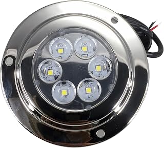 Pactrade Marine 2PCS Boat Pontoon SS316 2W x 6 LED Blue Underwater Light 10-30V