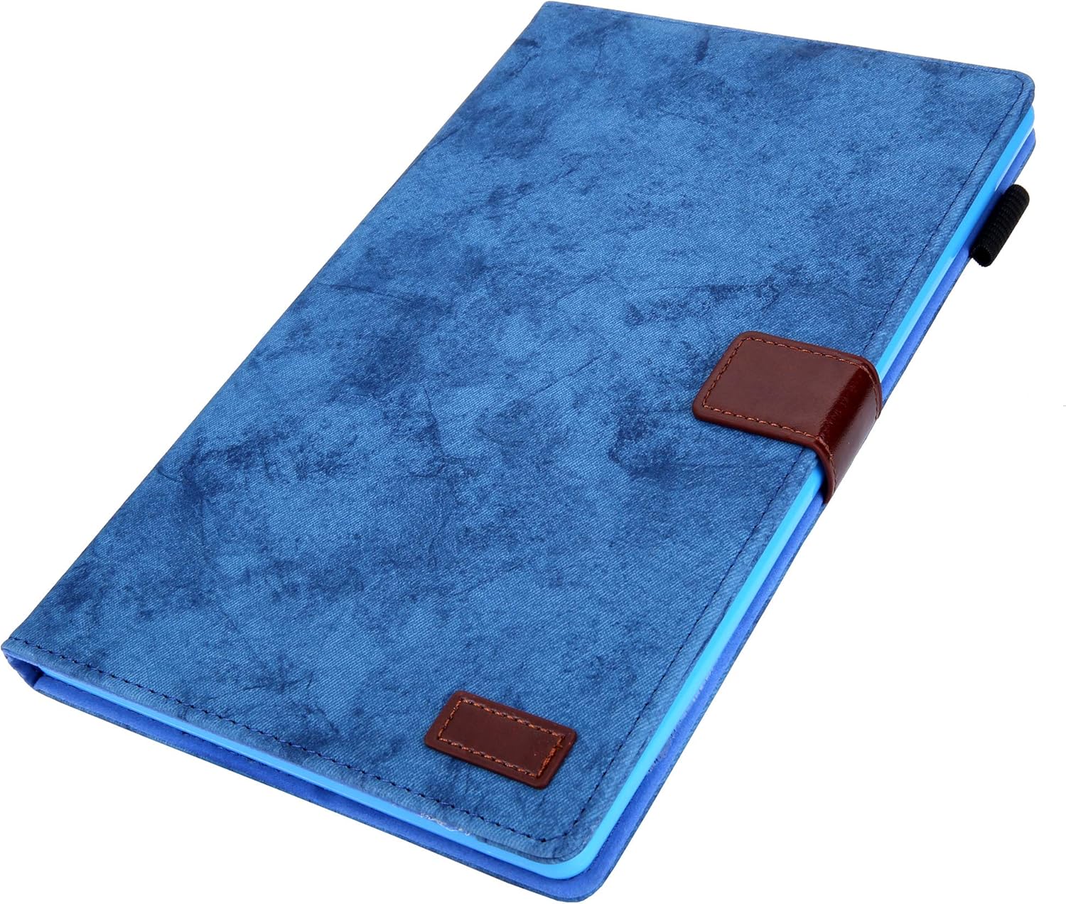 Folding Case for Amazon Fire HD 10 9th/7th/5th Gen, Techcircle Smart Flip [Wake/Sleep] Solid PU Leather Protective Cover for All-New Kindle Fire HD 10.1 inch Tablet 2019/2017/2015 Release, Blue