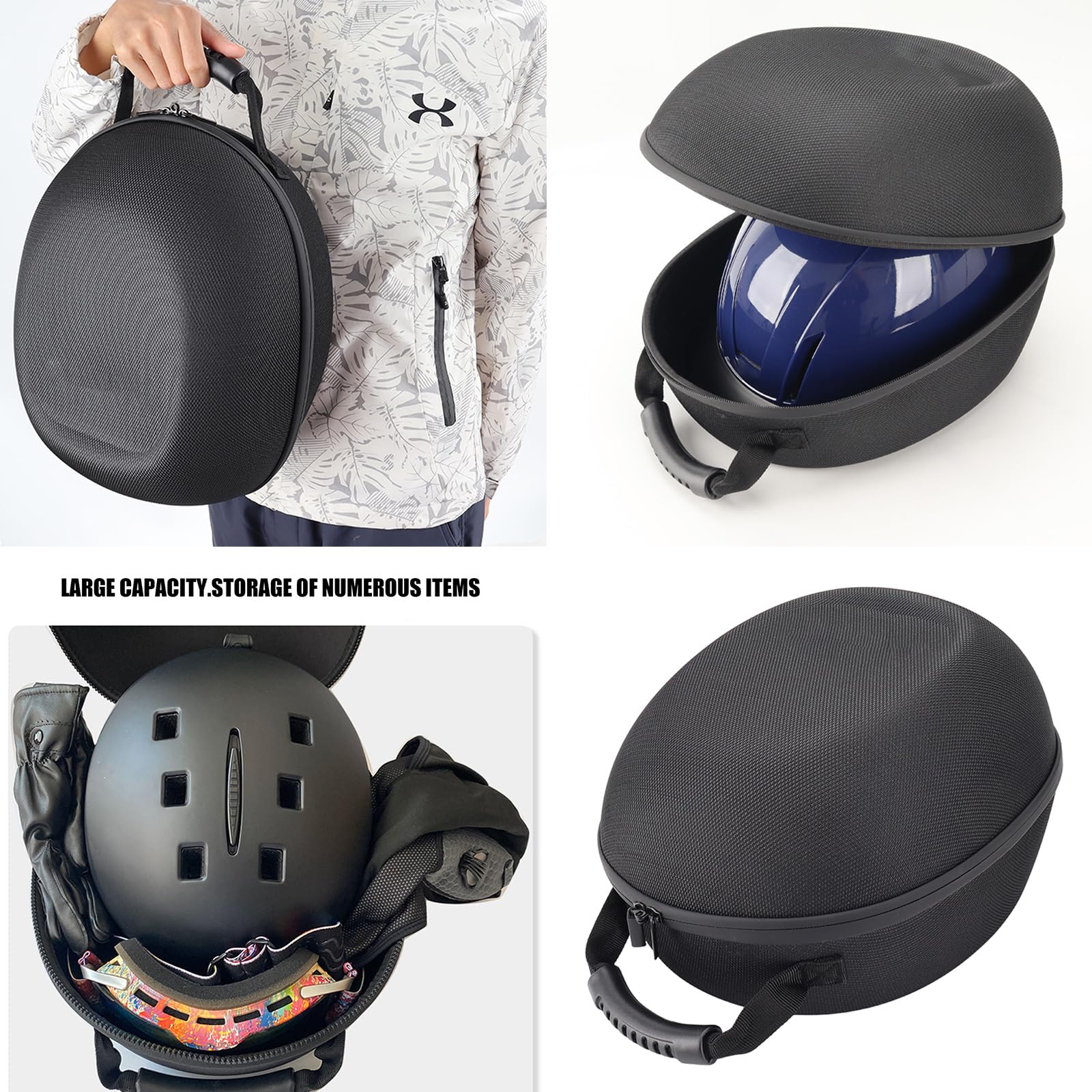 ZHIZHOUNEY Helmets Case with Handle Zippered Storage Bag Helmets Bag Motorcycle Helmets Case for Cycling and Outdoor Sports