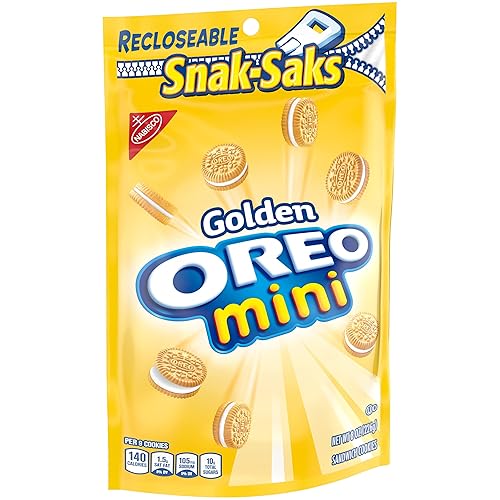 Vista 118 de OREO Galletas de sándwich dorado Double Stuf, 20 paquetes de aperitivos de tamaño King