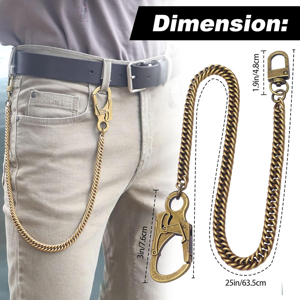 Ahiller Wallet Chain, 25''Heavy Duty Biker Wallet Chains for Men