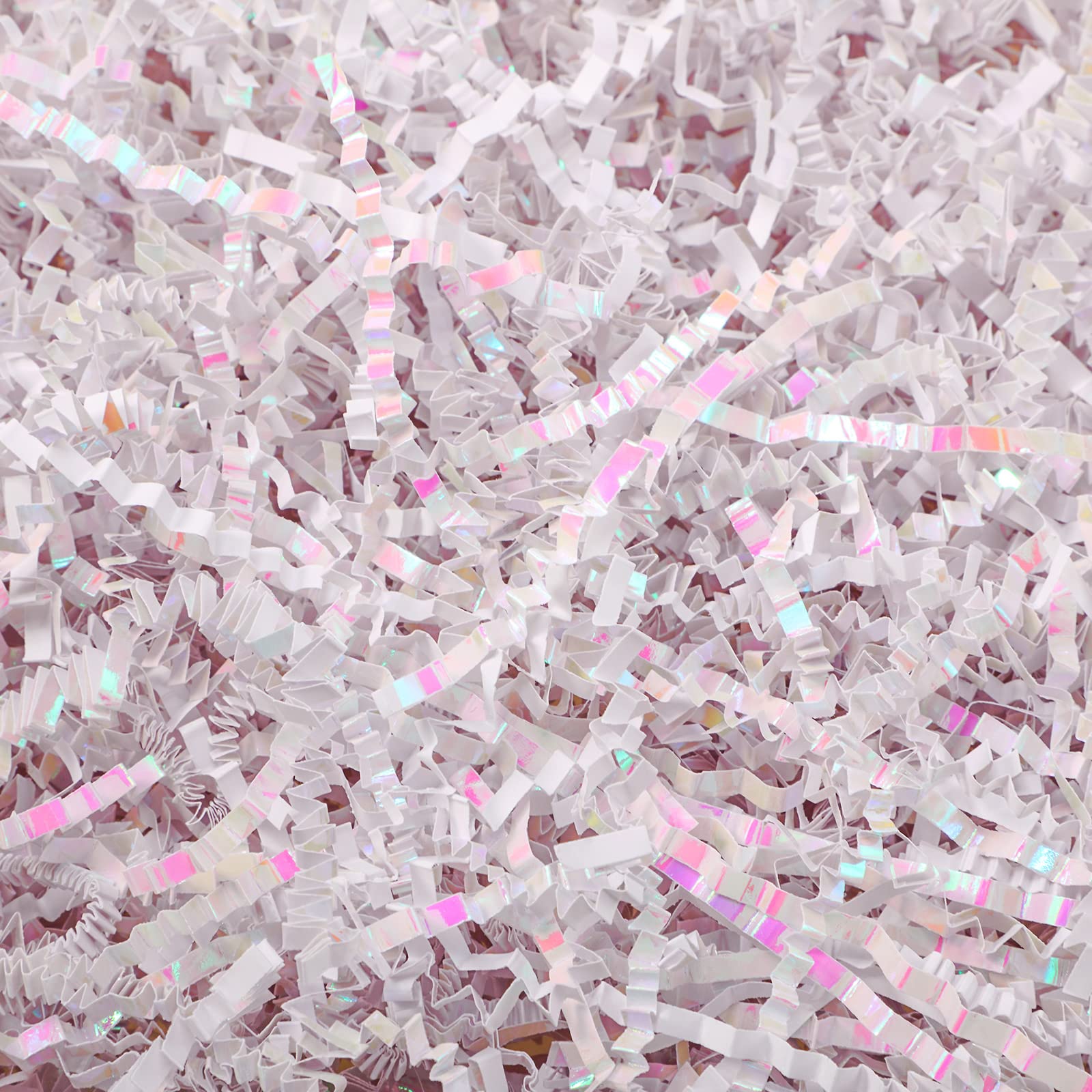 Photo 1 of Crinkle Cut Paper Shred Filler 5 LB Kraft Shredded Paper Crinkle Paper Basket Filler Gift Box Stuffing for Gift Wrapping and Basket Filling (Diamond White)