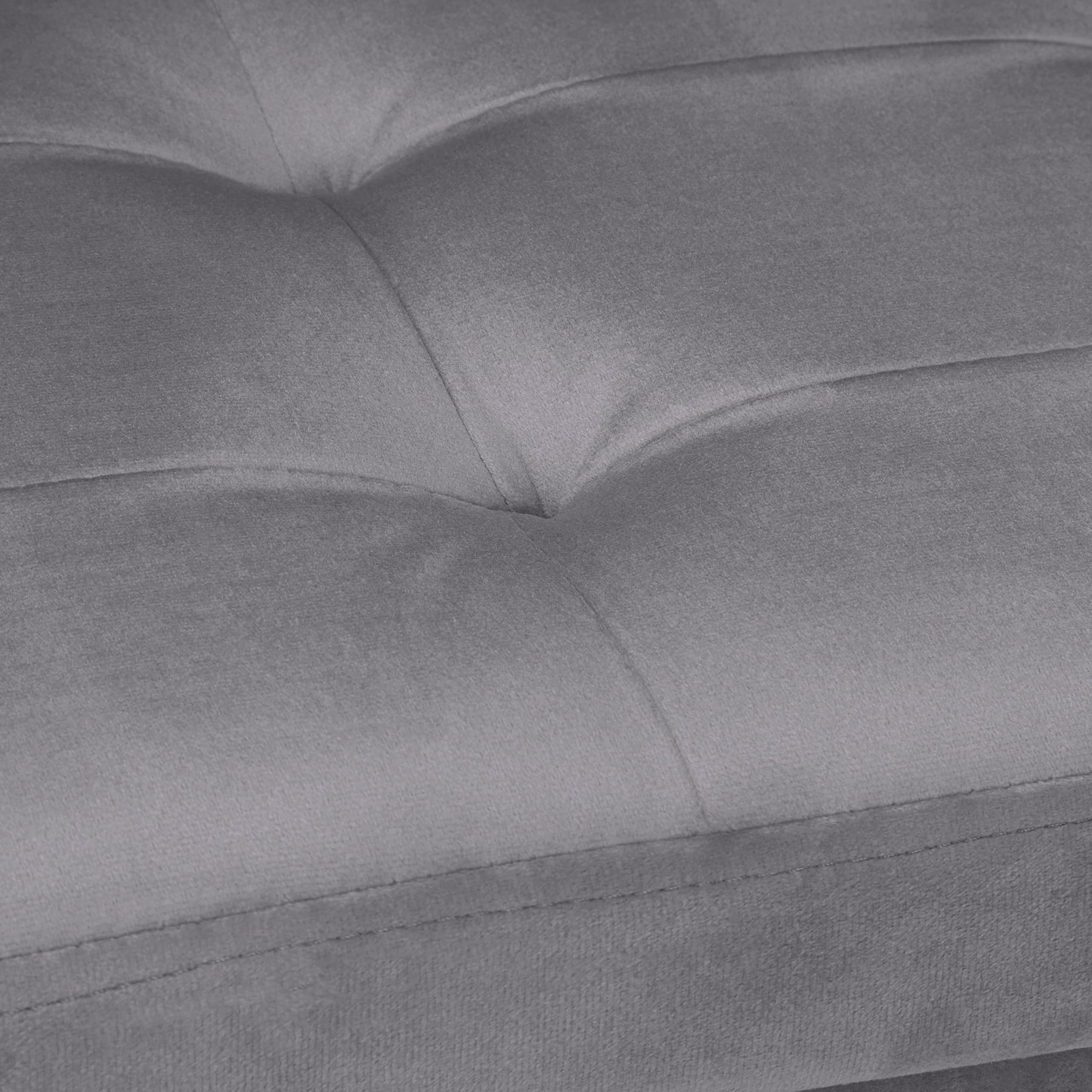 Relaxdays Banco Almacenaje, Acolchado, Terciopelo, Patas Madera, hasta 120 kg, Plegable, 34 x 76 x 38 cm, Gris Oscuro