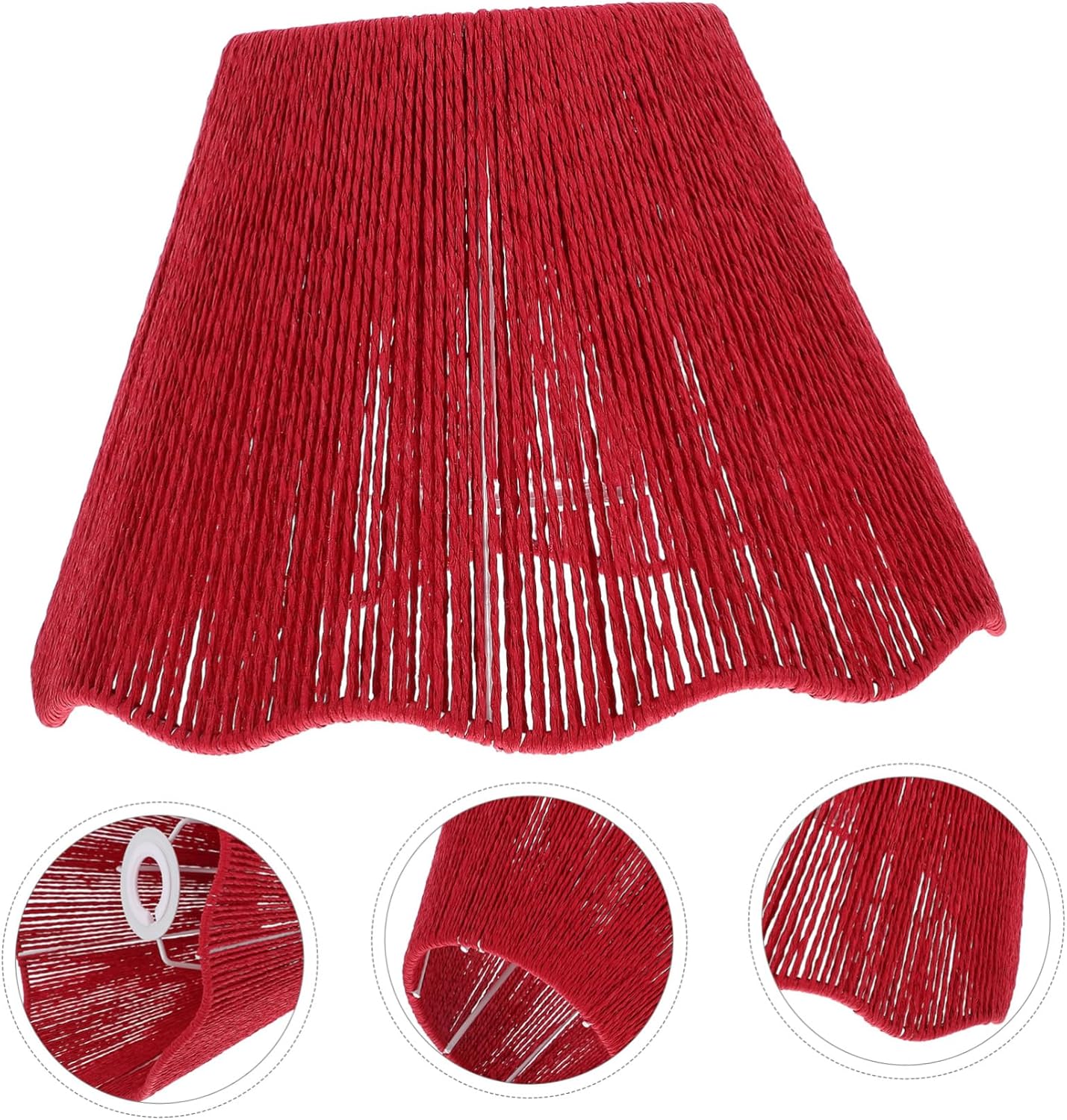 POPETPOP Woven Lampshade for Table and Floor Lamps Retro Design Elegant Light Cover Eye-friendly for Home Decor and Cozy Atmosphere