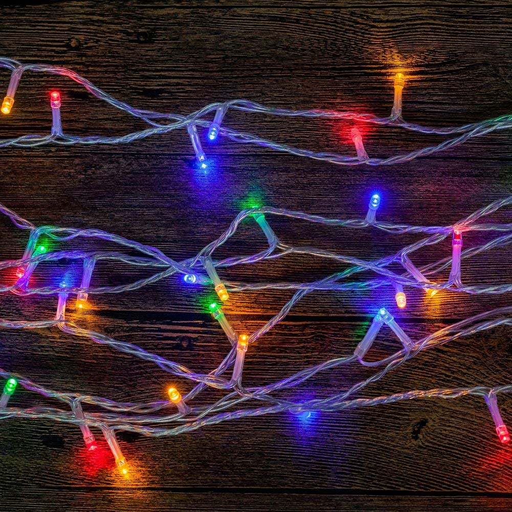 H HANSEL HOME Guirnalda Luces Led de Navidad Luces de Árbol de Navidad Uso Interior/Exterior IP44 Impermeable Cable Transparente (Luz Multicolor, 100 Leds 5M) — view 2