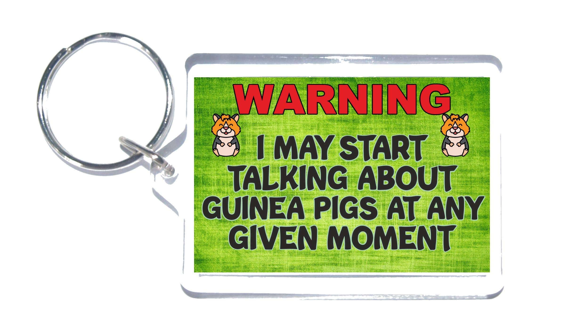 Fun Guinea Pig Lover Gift – Warning I May Start Talking About Guinea Pigs – Novelty Keyring – Fun Guinea Pig Present