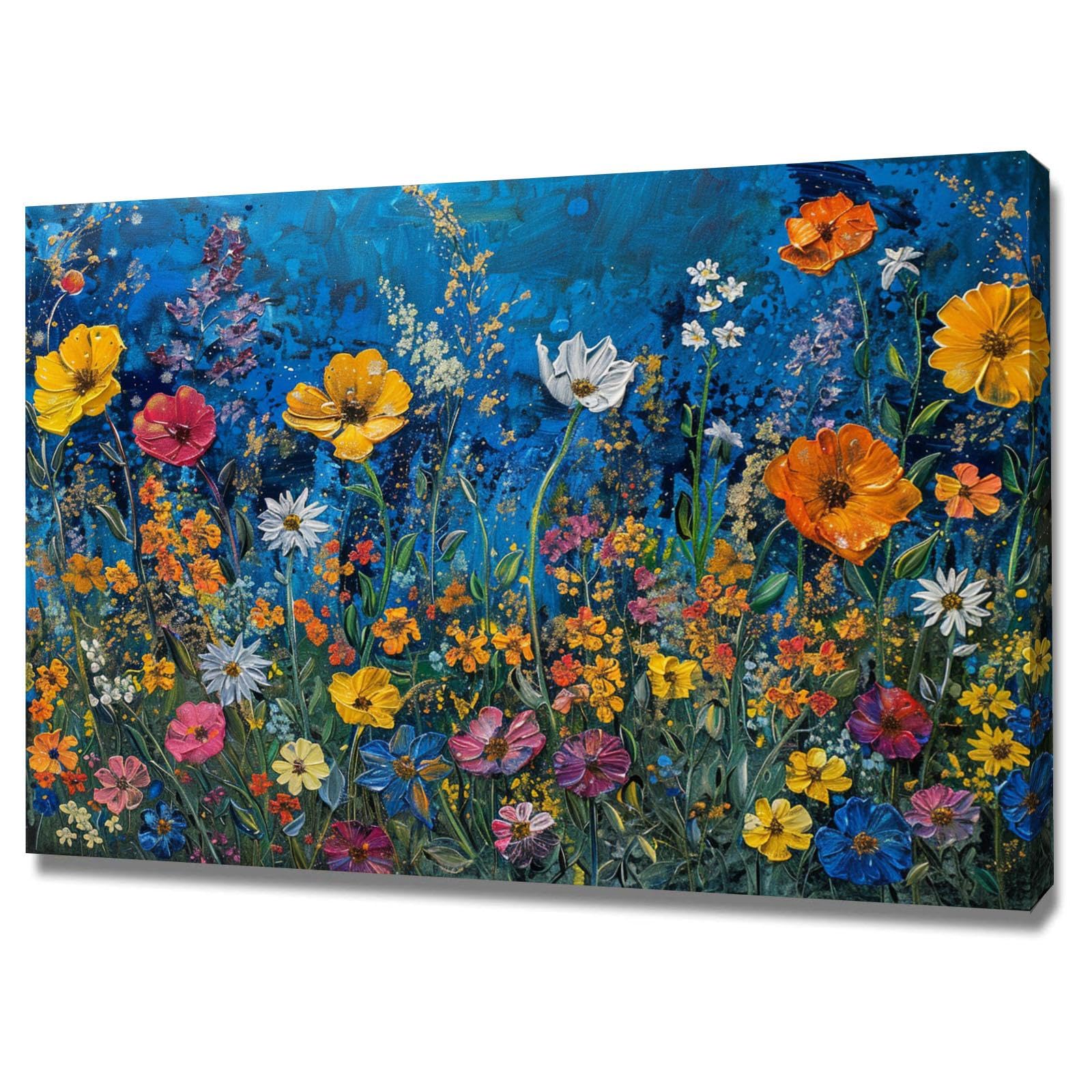 Décoration murale moderne avec le tableau abstrait floral WODJEM 60x80