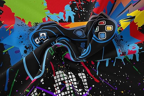 Miniatura 5 de Tailor Shop - Juego de edredón para juegos de tamaño individual para niños y adolescentes, grafiti negro, juego de ropa de cama para juegos de 2