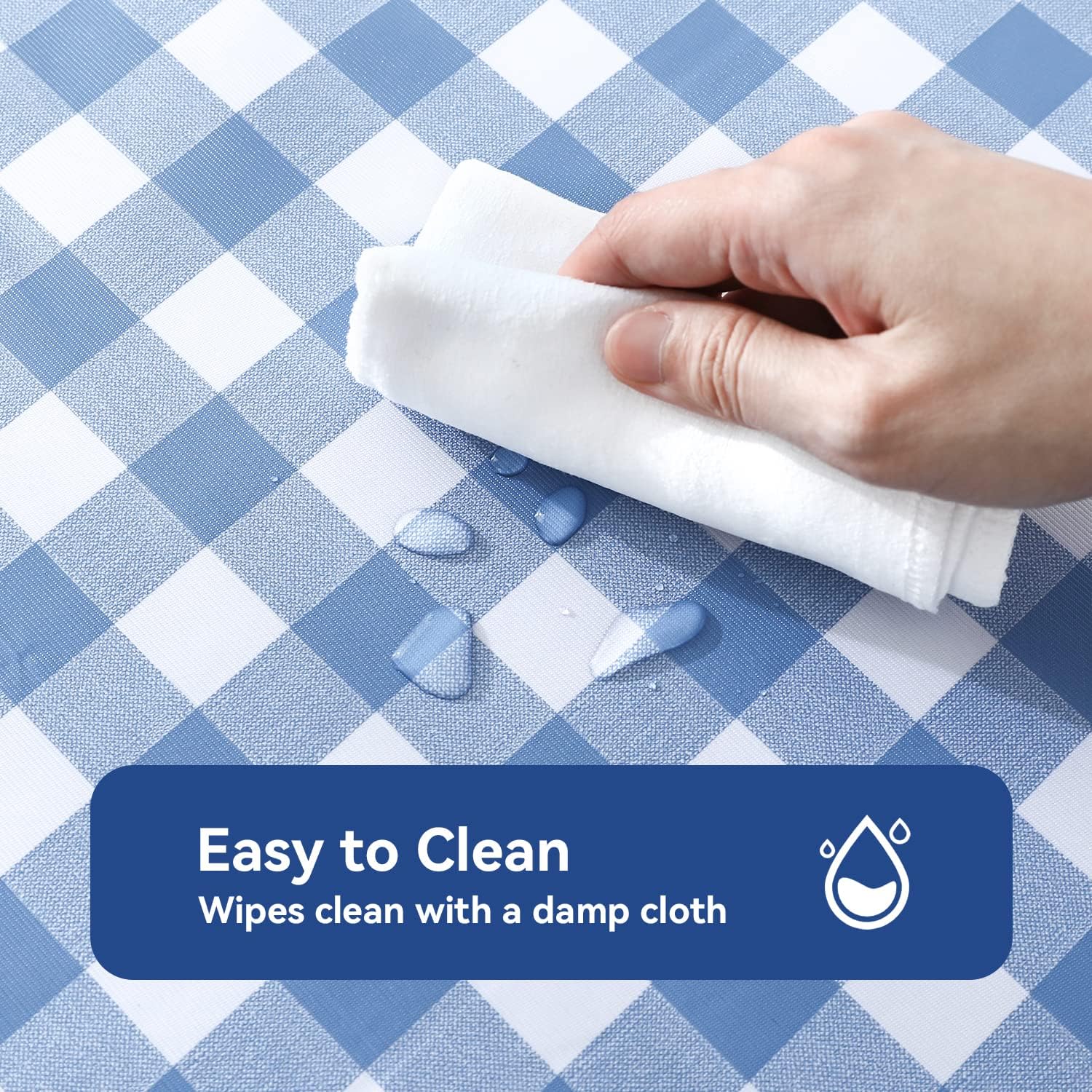 Rec Vinyl Tablecloth, Waterproof Buff Gingh