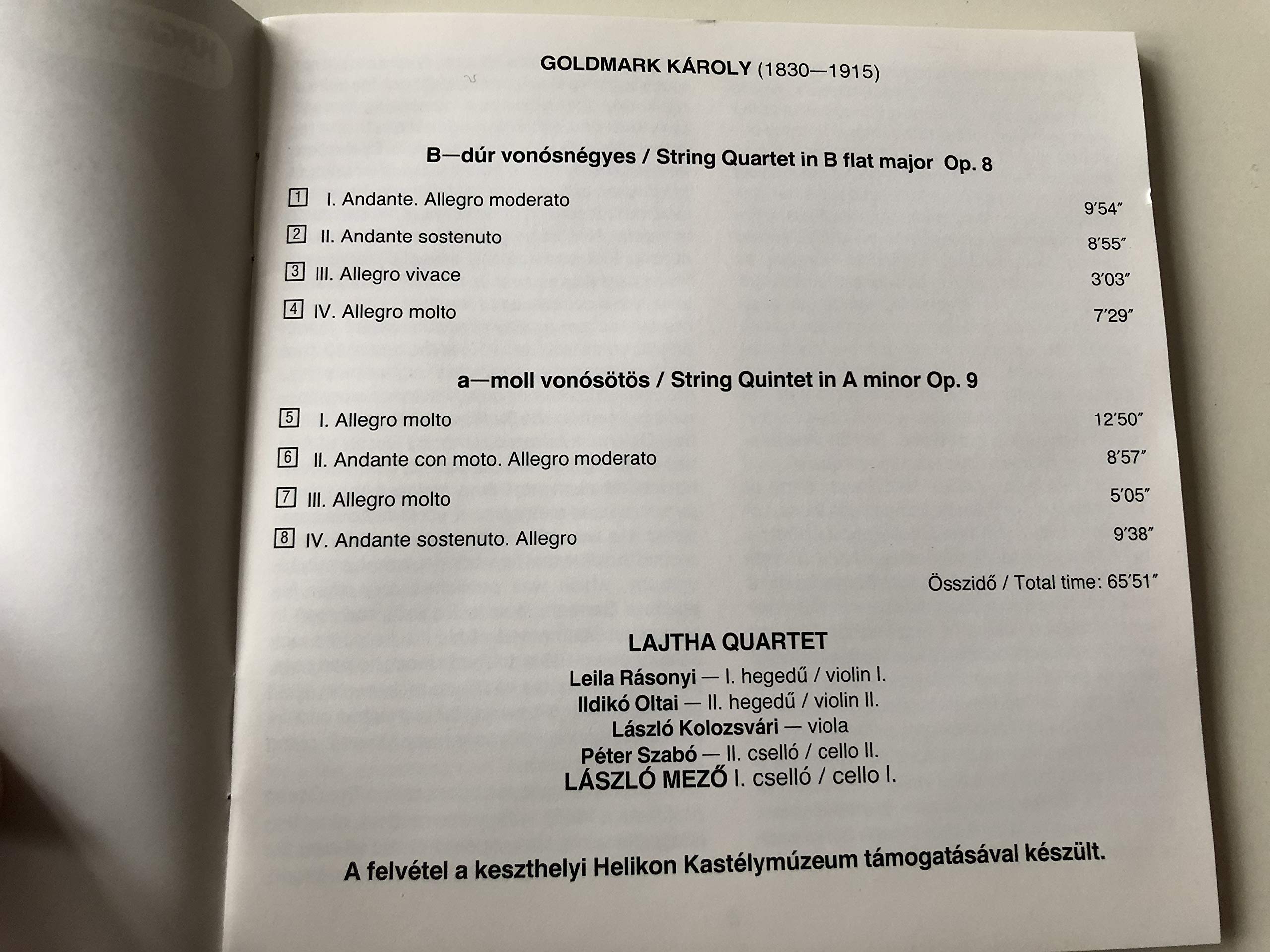 String Quartet in D Major