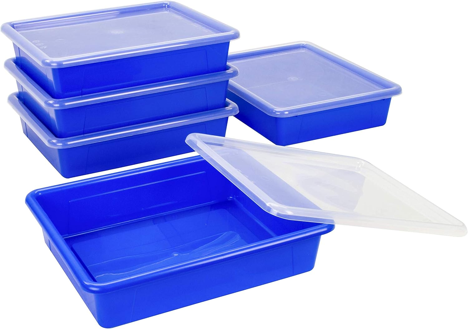 Storex Letter Size Flat Storage Tray Organizer Bin with
