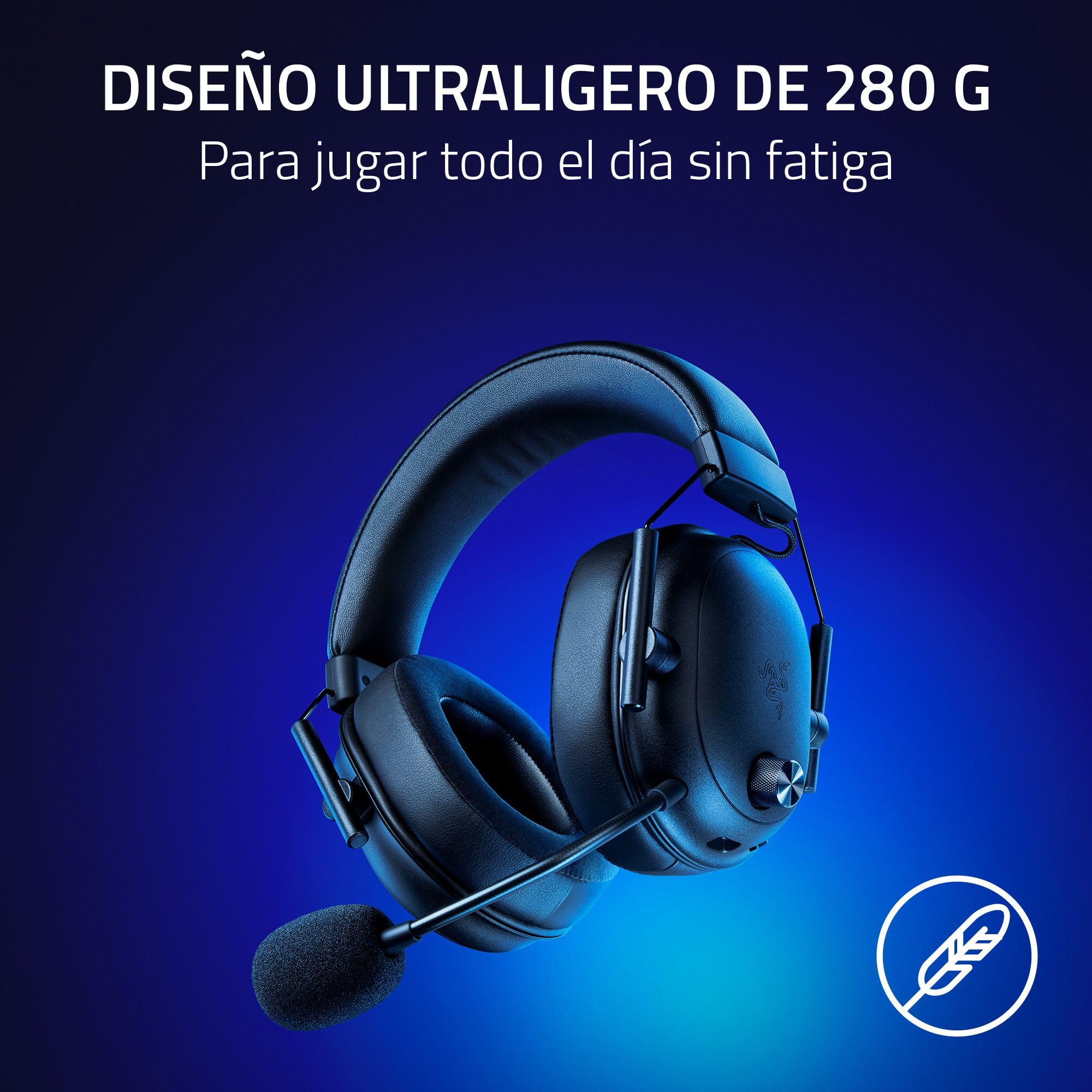 Razer BlackShark V2 HyperSpeed para PC - Auriculares para esports inalámbricos y ligeros (280 g, Micrófono HyperClear, Diafra - 4