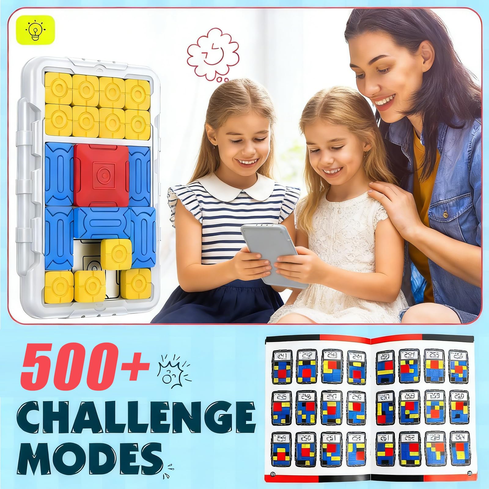 Super Slide Rompicapo Magnetico, 500+ Sfide per Bambini e Adulti, Gioco Educativo STEM per la Logica, Gioco da Viaggio, Regalo per Sviluppare Abilità di Problem Solving