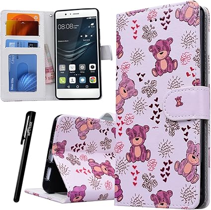 Amazon Co Jp We Love Case Huaweip9lite ケース Huaweip9lite カバー 手帳型 財布型 タッチペンケース ストラップホール付き 二つ折り 横置き カード収納 エンボス P9lite ケース P9lite カバー 家電 カメラ