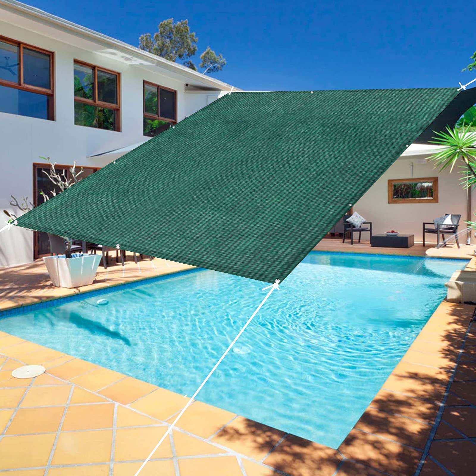 GLDYTVF Outdoor Sunscreen Awning Canopy 1.5 x 4.5m UV Protection & Windproof Patio Sail Shade for Balcony Terrace Garden Green
