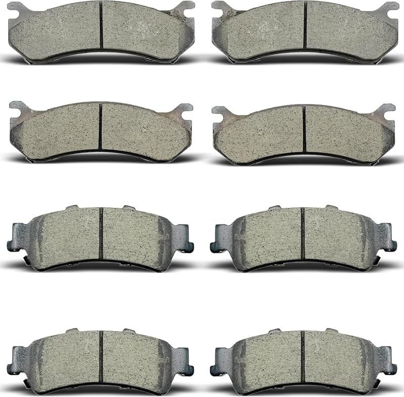 Pastilhas de freio cerâmicas dianteiras e traseiras Zhuoyur D785 D792 para Silverado 1500, Sierra 1500 e outros modelos – 8 unidades