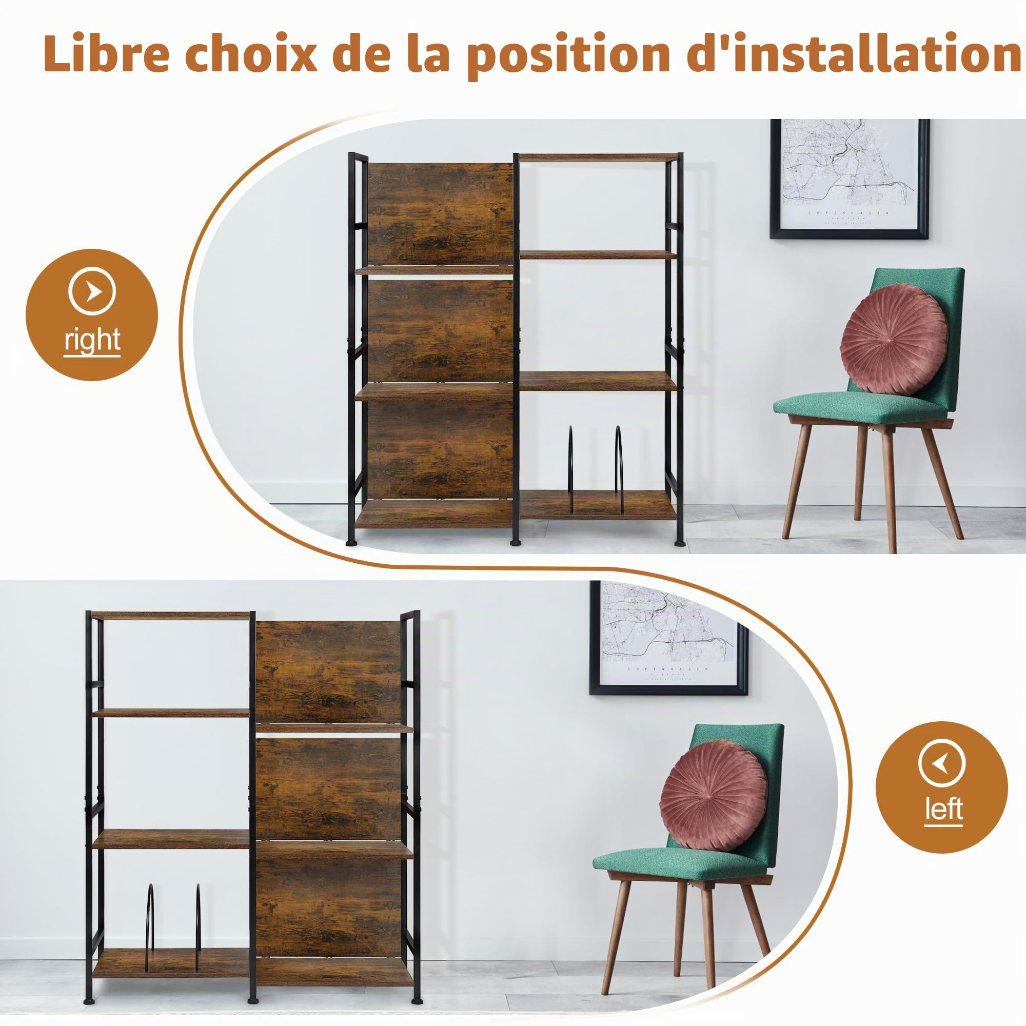 TQVAI Grand support de lecteur de disques vinyles pouvant contenir 200 albums, table tournante avec étagères de rangement, 3 étagères en bois, vitrine