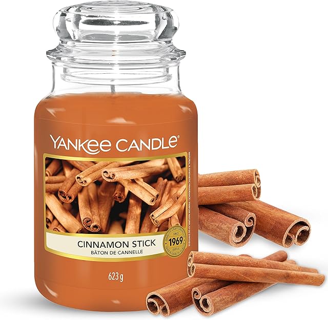 Yankee Candle Cinnamon Stick Świeca Zapachowa, Wosk/Bawełna/Szkło, Brązowy, L