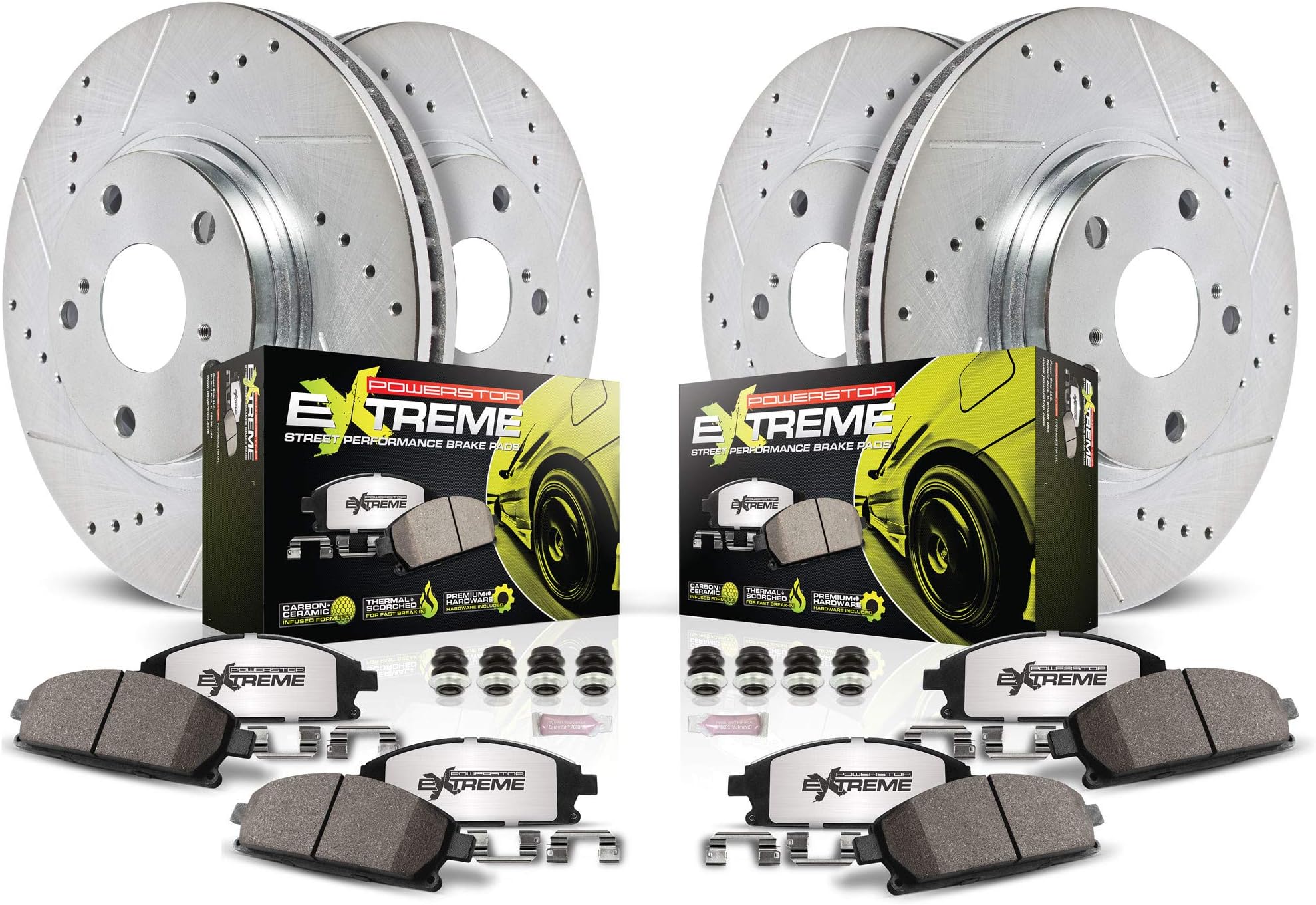 Power Stop K8530-26 Front and Rear Z26 Street Warrior Brake Pad and Rotor Kit
