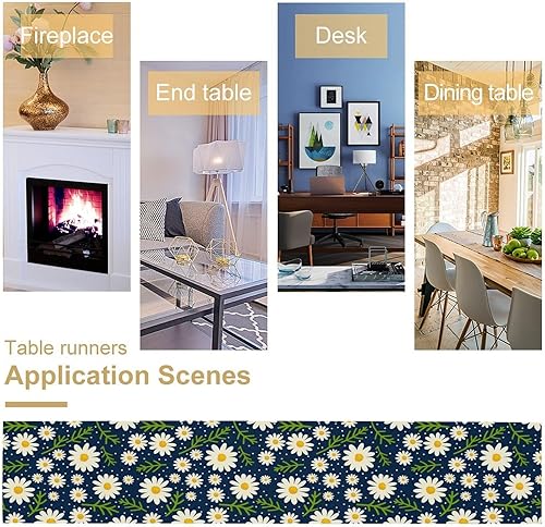 Miniatura 268 de Camino de mesa ondulado de los años 70, retro, hippie abstracto, vintage, verde, rosa, con estampado de ondas para el hogar, cocina, comedor, patio,