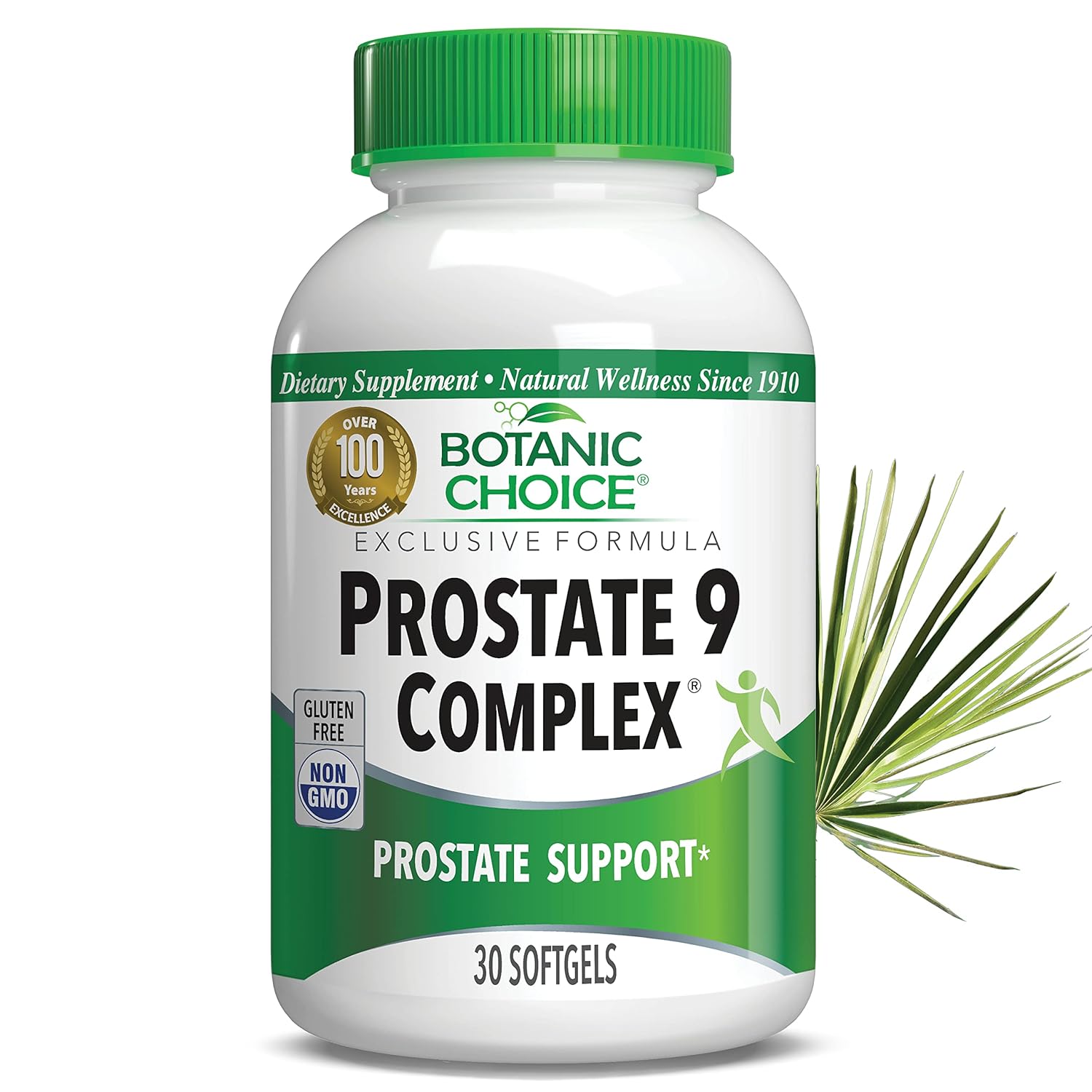 Botanic Choice Prostate 9 Complex - Suplementos para Saúde da Próstata Masculina com Saw Palmetto, Pygeum e Licopeno - Suplemento Avançado para Saúde da Próstata e Fluxo Urinário