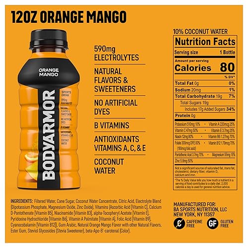 Vista 20 de BODYARMOR - Bebida deportiva, fresa y plátano, sabores naturales con vitaminas, electrolitos ricos en potasio, perfecta para deportistas, 20 onzas
