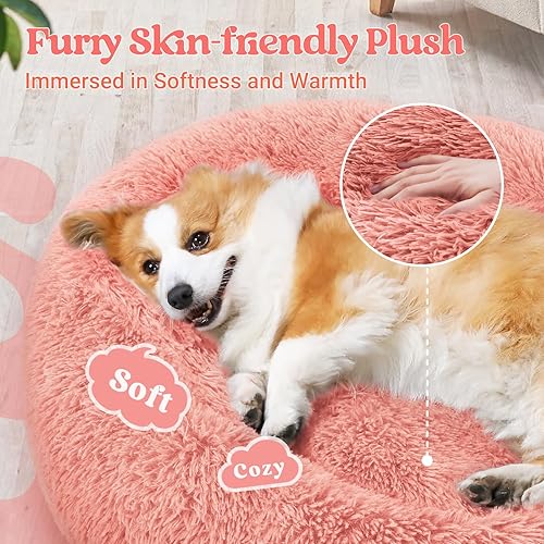 Vista 79 de rabbitgoo Cama calmante para perros pequeños y medianos, cama para mascotas de 27 pulgadas, lavable a máquina, antideslizante, redonda y esponjosa