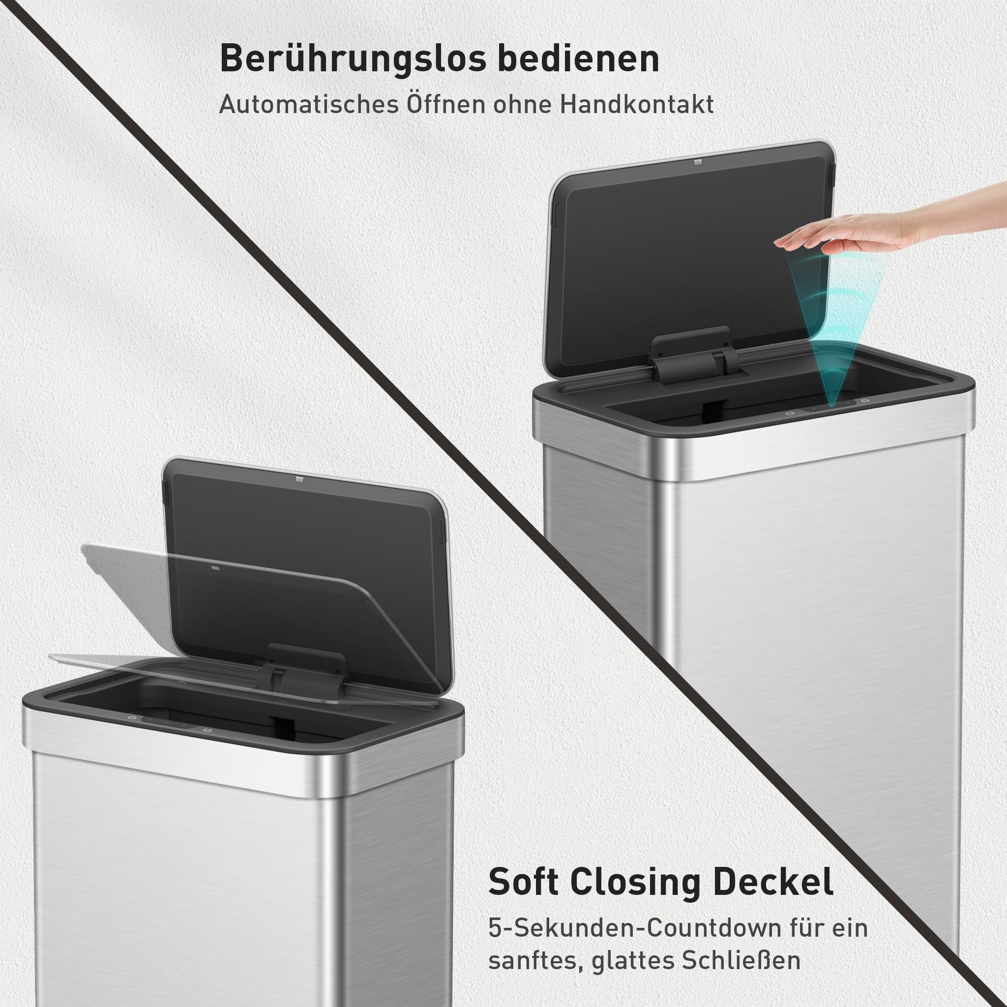 Eko NOVA Mülleimer mit Sensor 80 L – Bild 2
