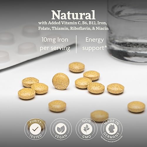 Miniatura 3 de Floradix, Tabletas de hierro suplemento vegetariano para apoyo energético para mujeres y hombres, sin OMG, vegetariano, kosher, sin lactosa, sin