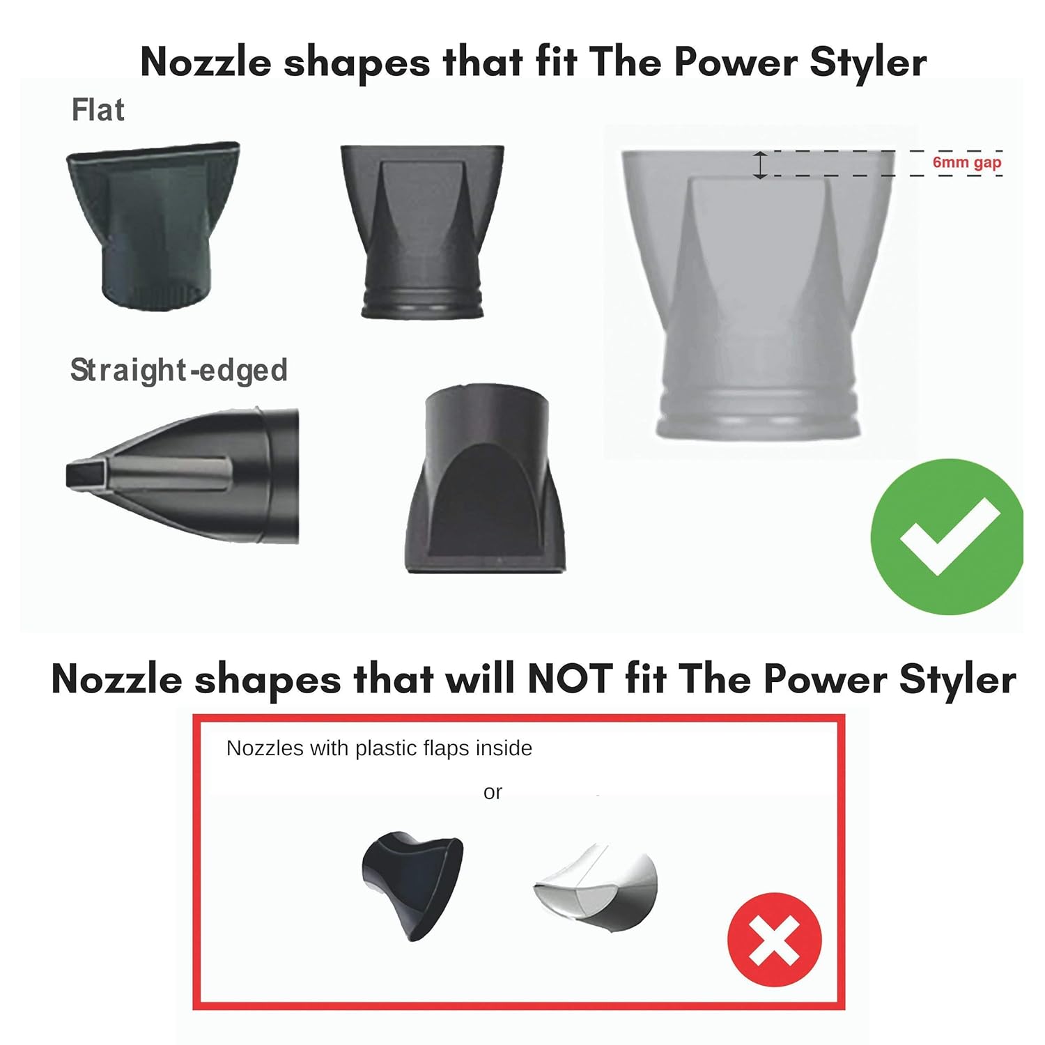 The Power Styler Blow Dryer Comb Attachment for Straight, Smooth, Shiny, and Frizz Free Volumized Hair - Attaches to Standard Hair Dryer Nozzles and Gives Professional Salon Results : Beauty & Personal Care