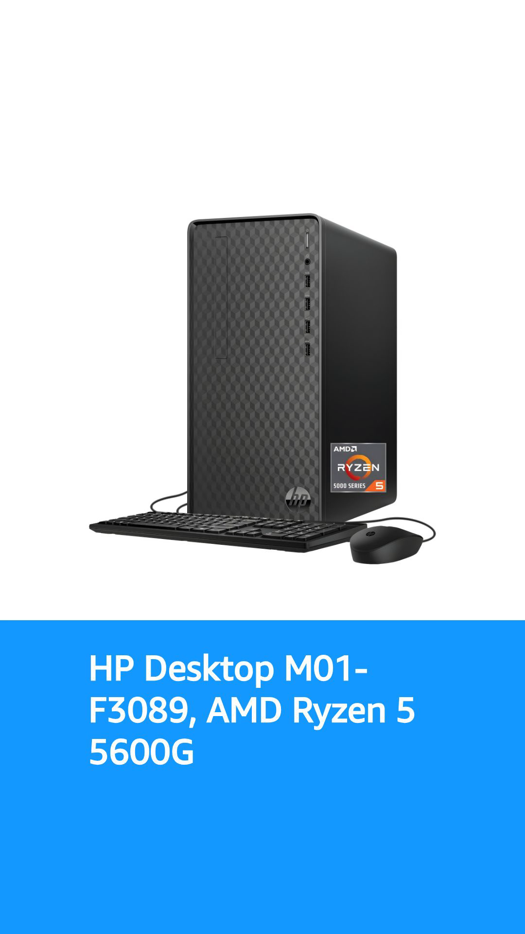 HP Desktop M01-F3089, AMD Ryzen™ 5 5600G Processor, AMD Radeon