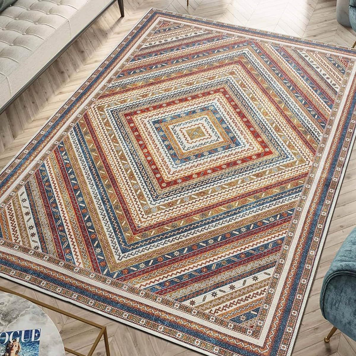 Tapis lavable et résistant aux UV à poils ras pour intérieur et extérieur