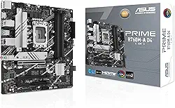 ASUS Placa mãe Prime B760M-A D4-CSM Intel B760 (LGA 1700) mATX Commercial CSM, PCIe 4.0, DDR4, 2X M.2, LAN de 2,5 GB, DP, 2X HDMI, SATA 6 Gbps, USB Type-C, Aura Sync, ASUS Control Center Express