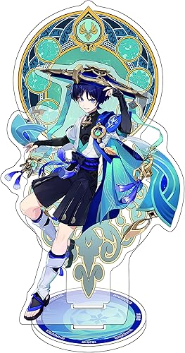 Wanderer Figura Genshin Impact Soporte acrílico de doble capa (versión prémium) 3 piezas de adornos periféricos de cartón, colección modelo, juguete