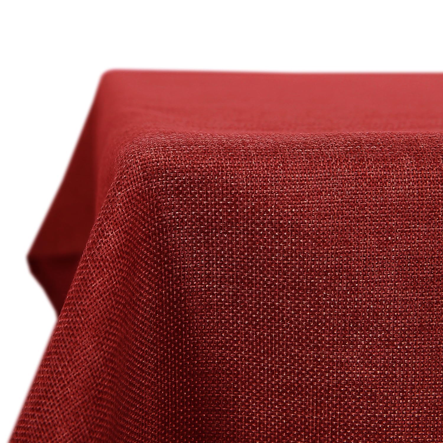 Deconovo Tovaglia Rettangolare in Finto Lino 150x300 cm - Elegante e Decorativa per Sala da Pranzo e Feste - Rosso, 1 Pezzo