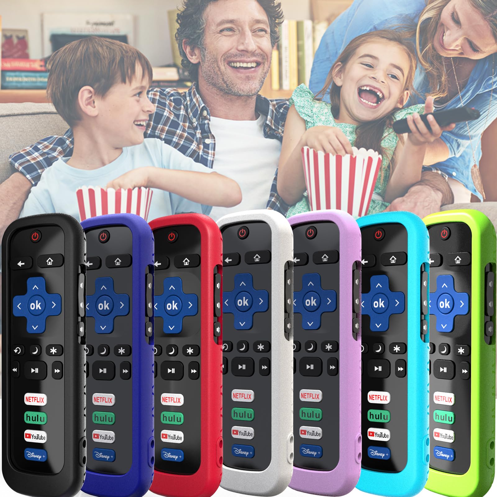 Funda para mando a distancia Roku Stick, funda compatible con mando de TV Hisense, funda de silicona para TCL Smart TV, soporte que brilla en la oscuridad, color blanco