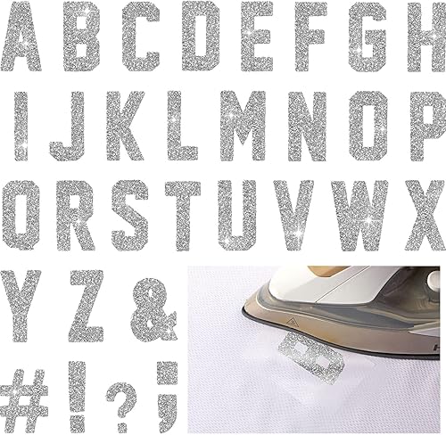 279 letras termo-adhesivas de 2 pulgadas A-Z de Flock, letras de transferencia de letras de Navidad, calcomanías de letras de flocado para planchar