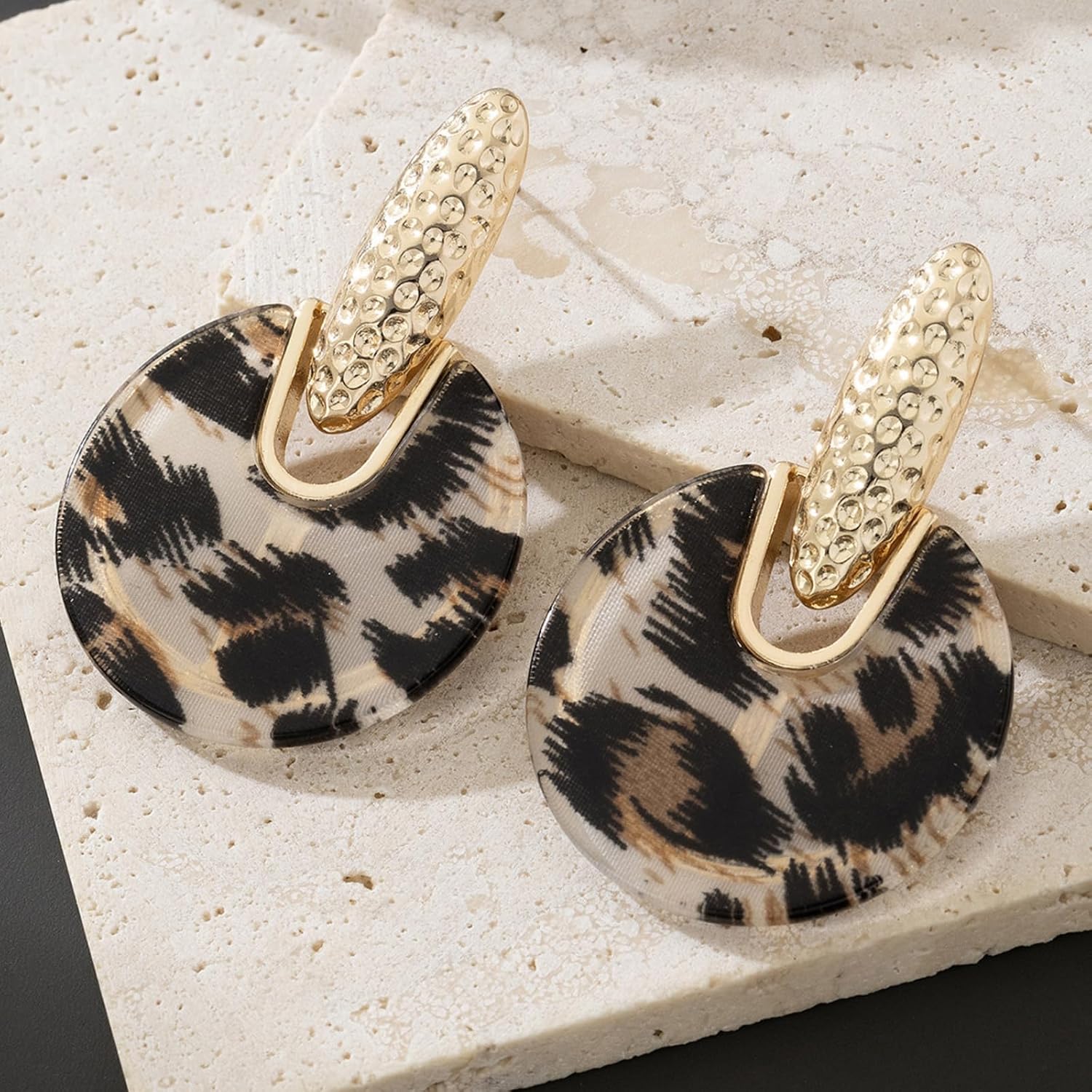 Leopard Print Earrings for Women Fashion Trendy Cheetah Geometry Teardrop Drop Dangle Earrings Vintage Geometric Statement Leopard Jewelry - Image 7