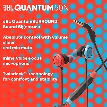 JBL Quantum 50 Nintendo,Gaming Headphones, Wired,Black