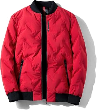 Down Jacket Mens Fashion Casual Coat Autumn Winter Thick Warm Clothing Lightweight Overcoat with Pockets