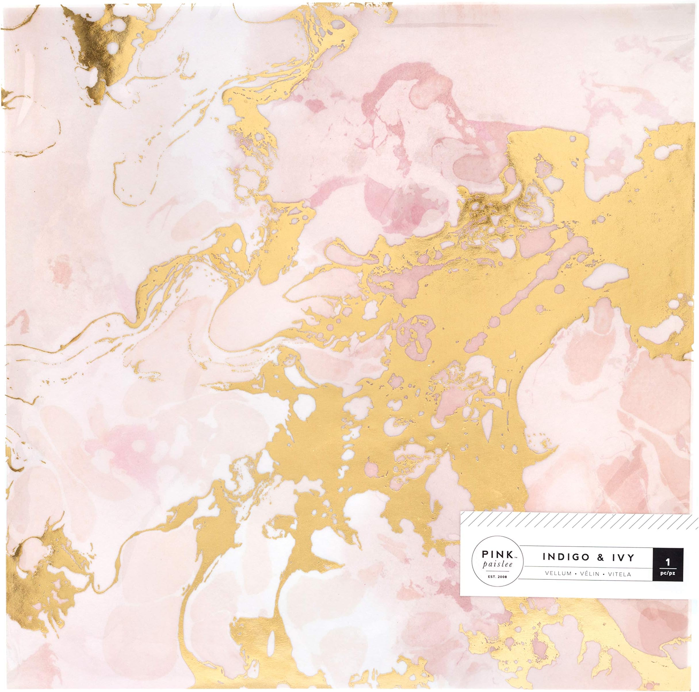 Pink Paislee Indigo & Ivy Vellum 12X12, Paper, Multi, One Size